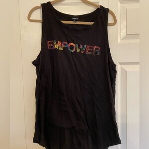 Torrid Plus Size 2 Always Proud Ribbed Tank Pride Empower Black